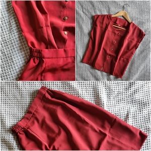 VTG 60s 2 Piece Button Front Skirt Set
